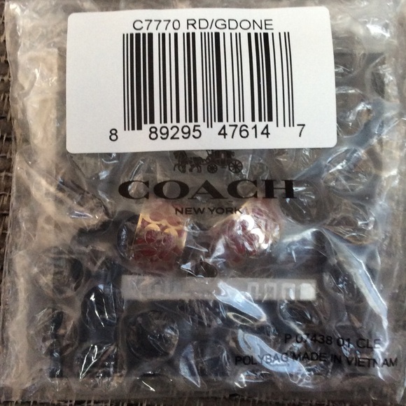 Coach Signature Huggie Earrings NWT - Picture 2 of 2